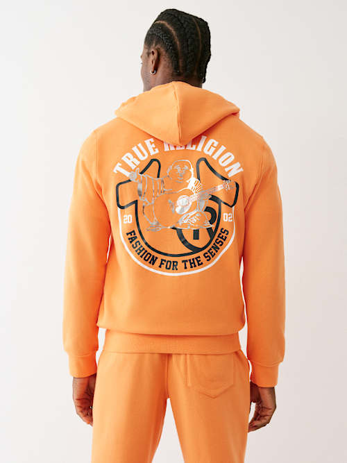 METALLIC BUDDHA ZIP HOODIE