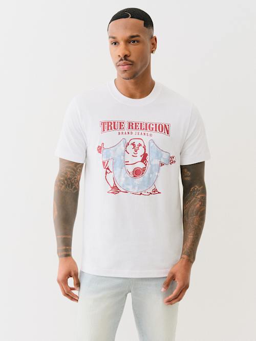 CAMISETA DE MEZCLILLA CON APLIQUE DE HERRADURA