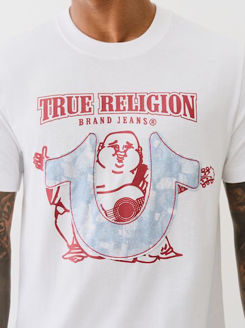 CAMISETA DE MEZCLILLA CON APLIQUE DE HERRADURA