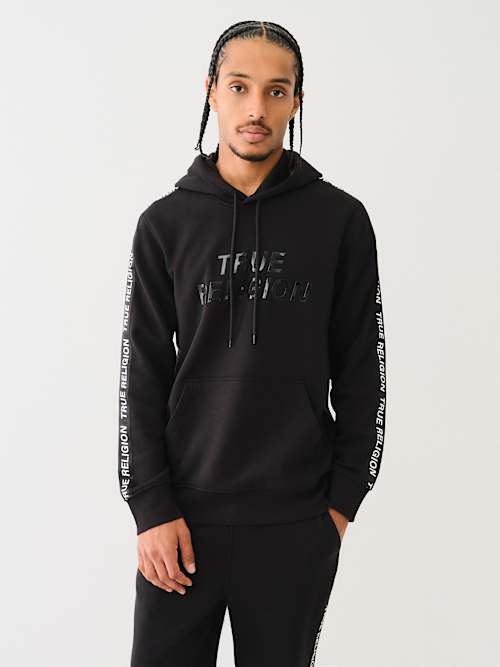 True religion black and white shops hoodie