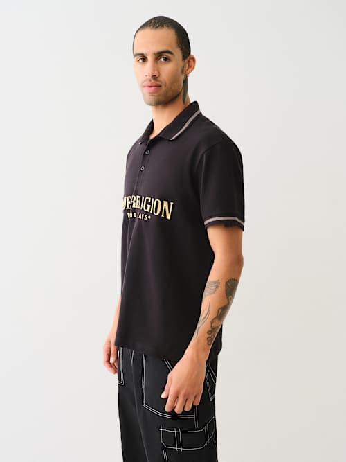 METALLIC LOGO POLO SHIRT