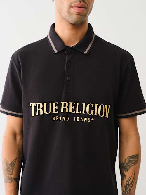 METALLIC LOGO POLO SHIRT