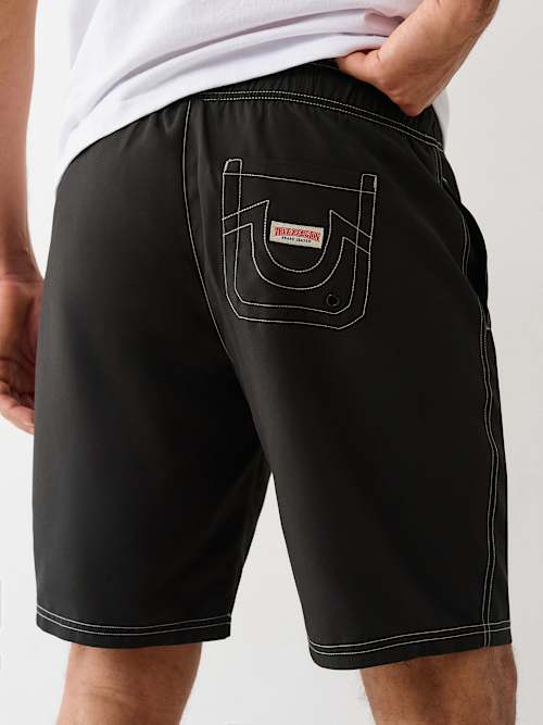STITCHED HORSESHOE BOARD SHORTS 9”