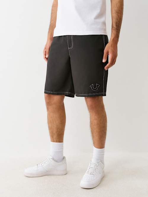 STITCHED HORSESHOE BOARD SHORTS 9”