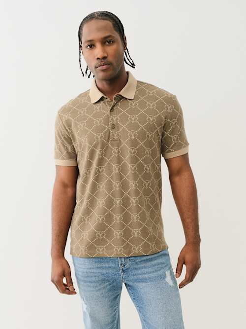ALLOVER BUDDHA FACE POLO SHIRT