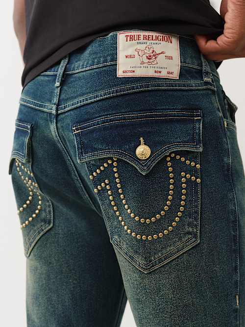 GENO STUDDED HORSESHOE SLIM JEAN
