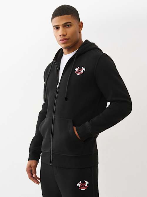 OVERLAY LOGO ZIP HOODIE