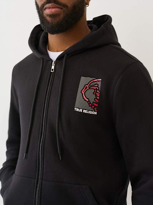 BOXED BUDDHA ZIP HOODIE