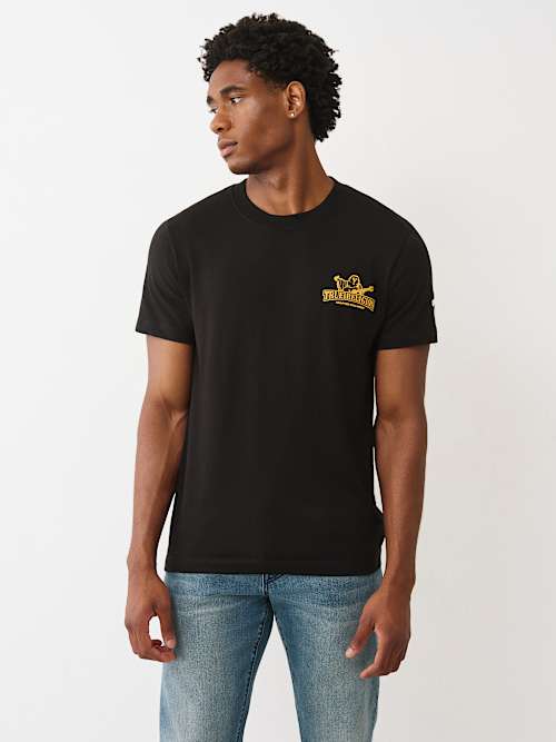 CAMISETA CAMUFLADA CON BUDDHA Y LOGO ARQUEADO