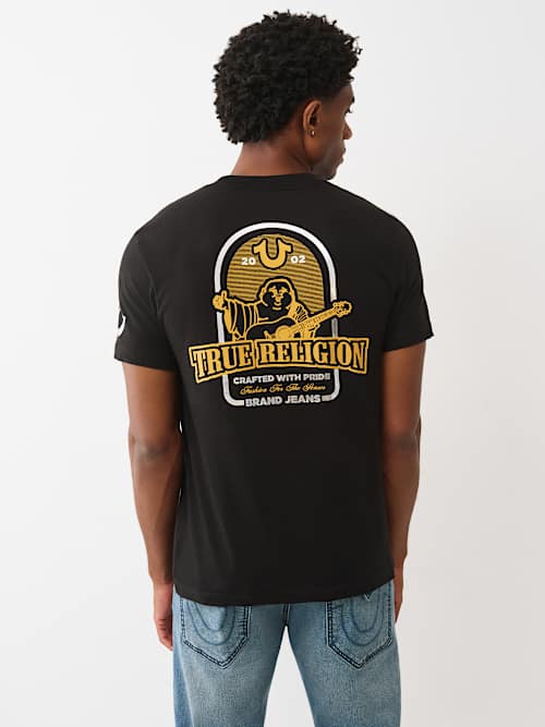 CAMISETA CAMUFLADA CON BUDDHA Y LOGO ARQUEADO