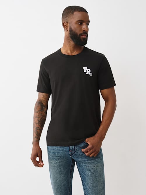 FLOCKED LOGO TEE