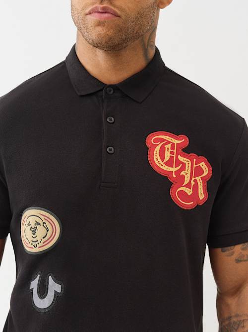 CAMISETA TIPO POLO CON PARCHE RELAJADA