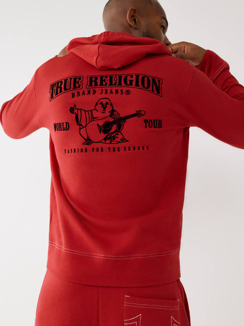 Red true religion hoodie 2024 mens