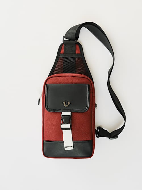 СУМКА-СЛИНГ С КАРМАНОМ В ВИДЕ ПОДКОВЫ