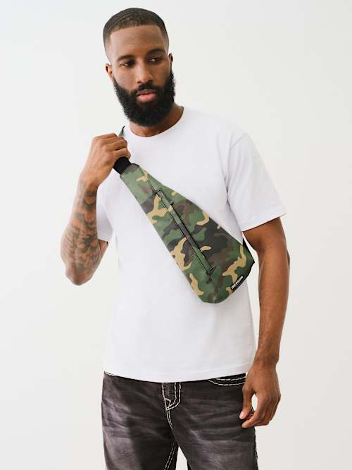 CAMO PRINT SLING BAG
