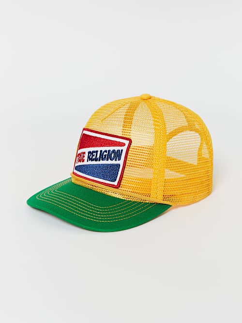 PATCH LOGO COLORBLOCK MESH TRUCKER HAT