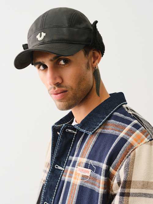 FAUX SHEARLING TRIM HAT