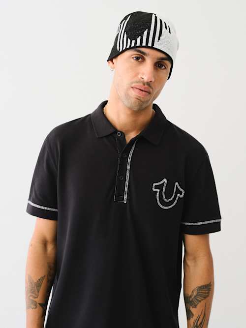 COLORBLOCK STRIPED HORSESHOE BEANIE