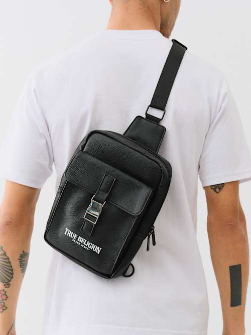 METAL CLASP LOGO SLING BAG