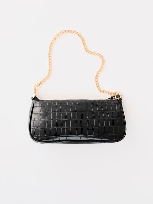BOLSO DE CADENA PARA HOMBRO DE CUERO SINTÉTICO SÍMIL COCODRILO