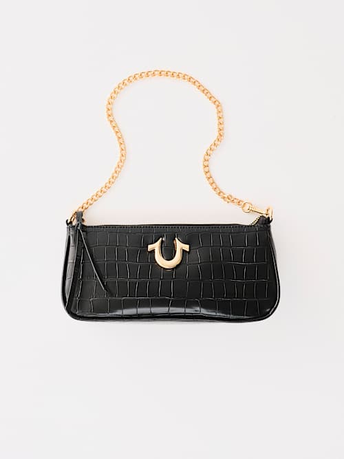 BOLSO DE CADENA PARA HOMBRO DE CUERO SINTÉTICO SÍMIL COCODRILO