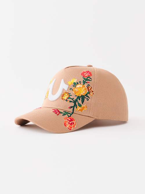 EMBROIDERED FLOWER HORSESHOE HAT