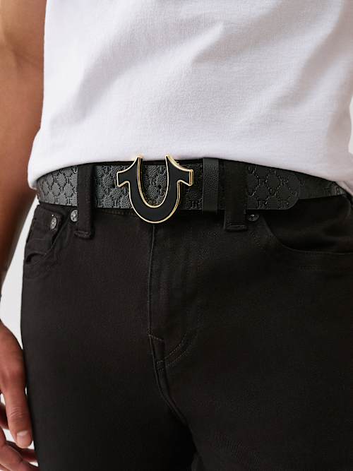 EMBOSSED MONOGRAM BELT