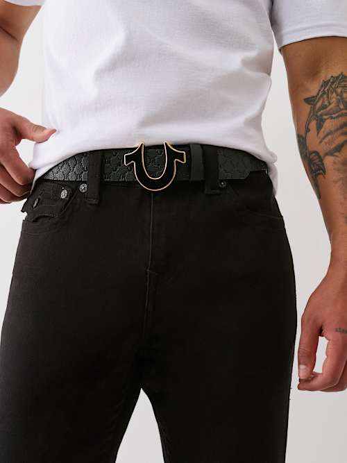 EMBOSSED MONOGRAM BELT