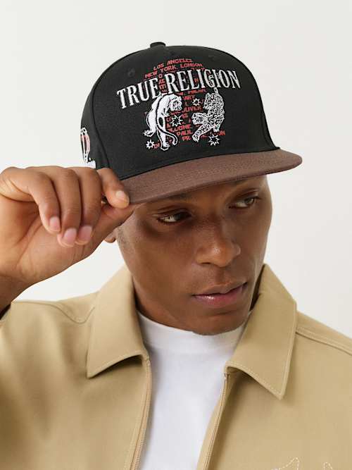 TRUE RELIGION TIGER FLAT BRIM HAT