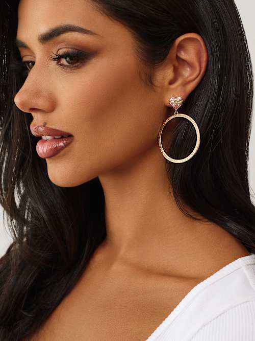 LOGO HEART HOOP EARRINGS