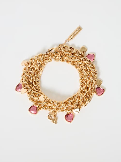 LAYERED HEART CHAIN BRACELET