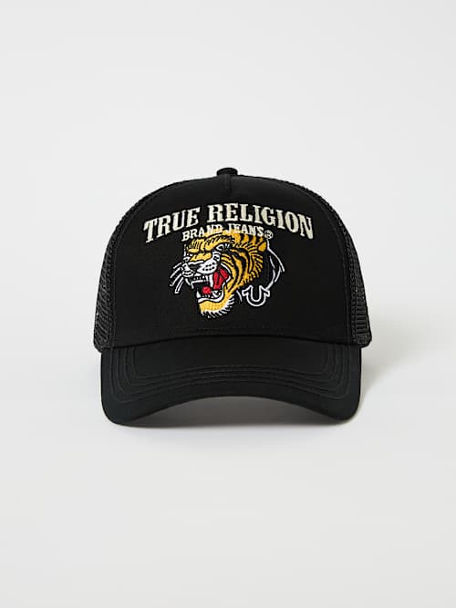EMBROIDERED TIGER TRUCKER HAT