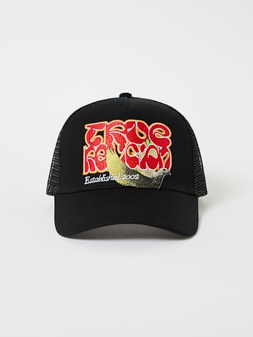 EMBROIDERED DOVE GRAPHIC TRUCKER HAT