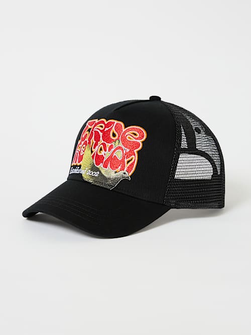 EMBROIDERED DOVE GRAPHIC TRUCKER HAT