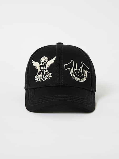 EMBROIDERED CUPID GRAPHIC BASEBALL HAT