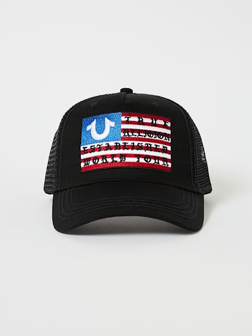HORSESHOE FLAG TRUCKER HAT