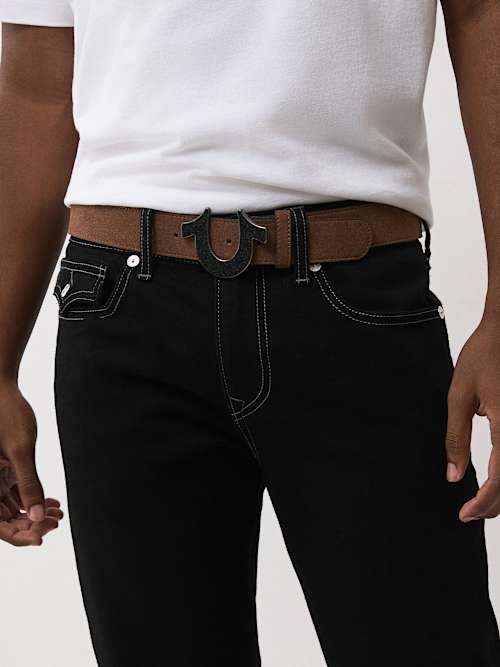 РЕМЕНЬ ИЗ ЗАМШИ В ФОРМЕ ПОДКОВЫ