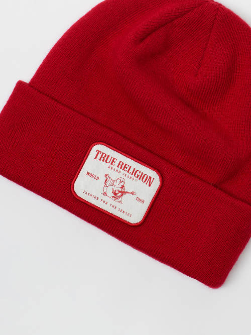 Red true religion hot sale beanie