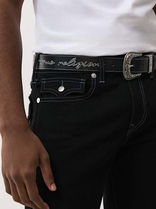 КОВБОЙСКИЙ РЕМЕНЬ С ВЫШИТЫМ ЛОГОТИПОМ