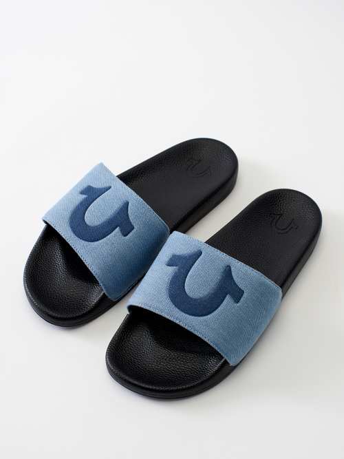 True Religion Men\'s Slides Size 10 Denim Blue Never Worn Men main image 3