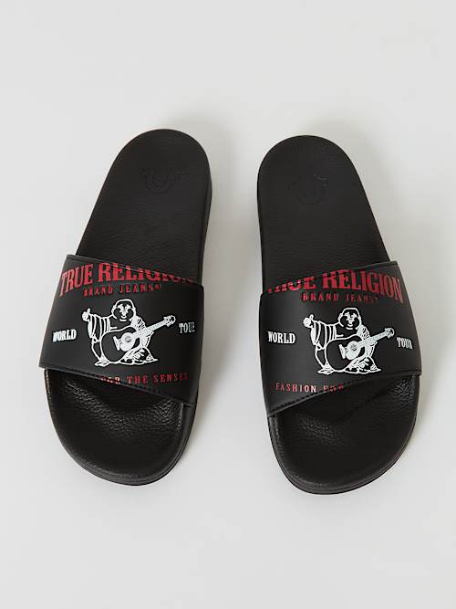ШЛЕПАНЦЫ TRUE RELIGION BUDDHA LOGO SLIDE. 