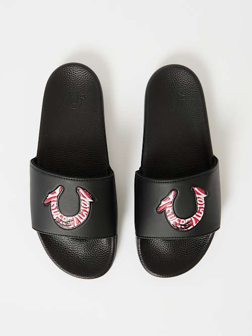 ЧЕРНЫЕ ШЛЕПАНЦЫ True Religion Classic Logo Slide. 