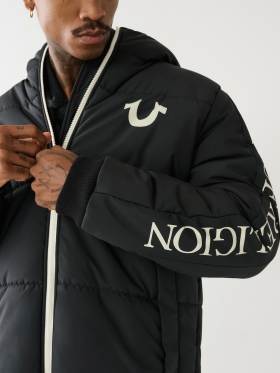 TRUE RELIGION PANEL PUFFER JACKET