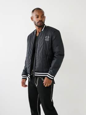 HS LOGO QUILTED BOMBER JACKET