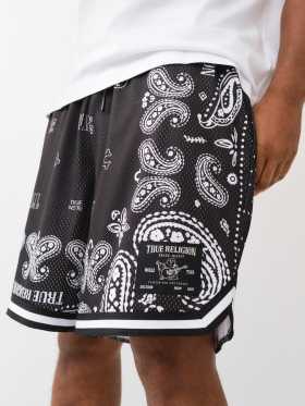 BANDANA PRINT MESH SHORT