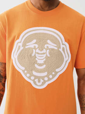 CHAIN STITCH EMBROIDERY BUDDHA FACE TEE