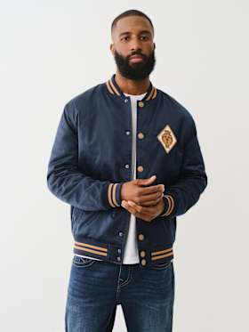 SATIN EMBROIDERED BOMBER JACKET