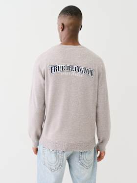 EMBROIDERED LOGO CREW SWEATER