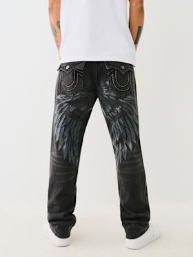 RICKY STUDDED HORSESHOE WING STRAIGHT JEAN