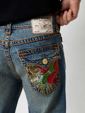 RICKY SUPER T EMBROIDERED STRAIGHT JEAN